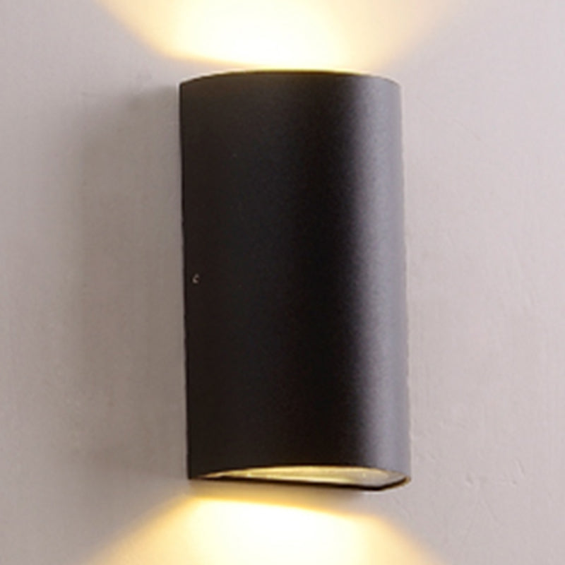 Contemporary Aluminum Wall Light Geometric Wall Washer in Black for Outdoors