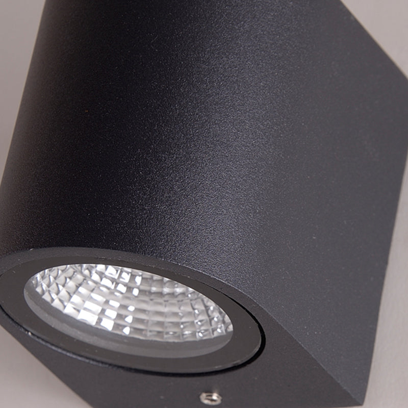 Contemporary Aluminum Wall Light Geometric Wall Washer in Black for Outdoors