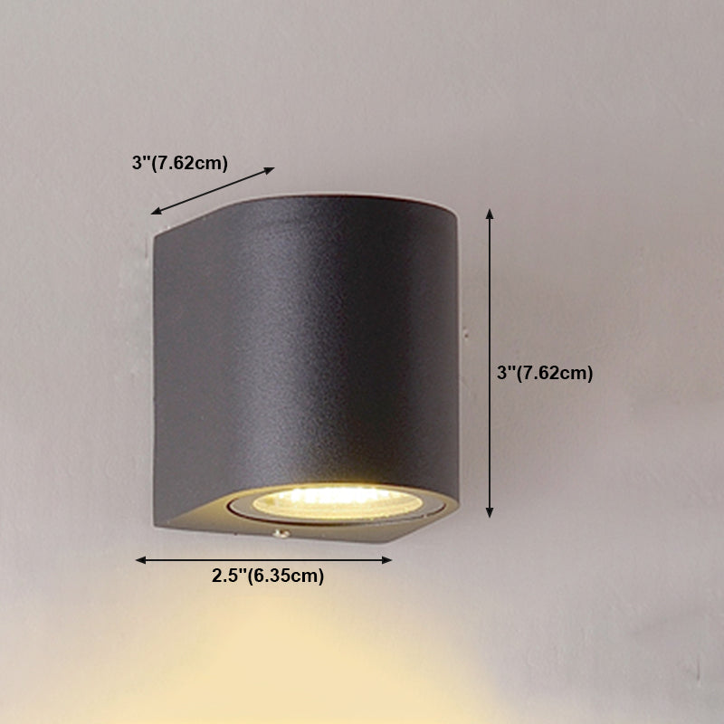Contemporary Aluminum Wall Light Geometric Wall Washer in Black for Outdoors