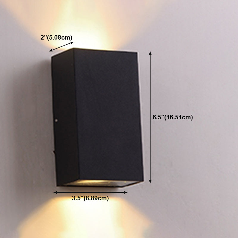 Contemporary Aluminum Wall Light Geometric Wall Washer in Black for Outdoors