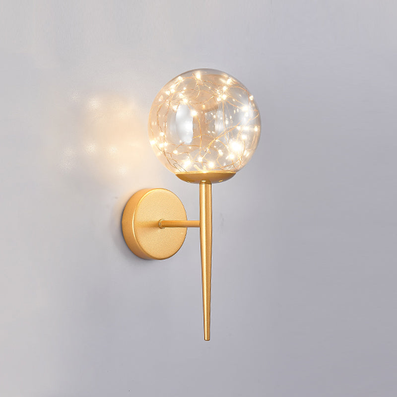 Modern Style Sphere Sconce Light Fixtures Glass 1 Light Wall Mounted Lighting