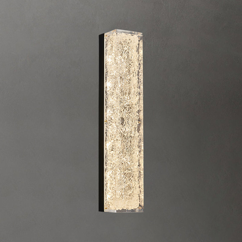 Modern Style Brass Wall Light Cuboid Shape Wall Sconce for Living Room