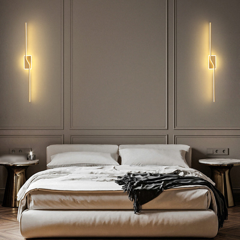 Modern Simple Metal Vanity Light Strip Shape Vanity Lamp with Silica Gel Shade for Bedroom