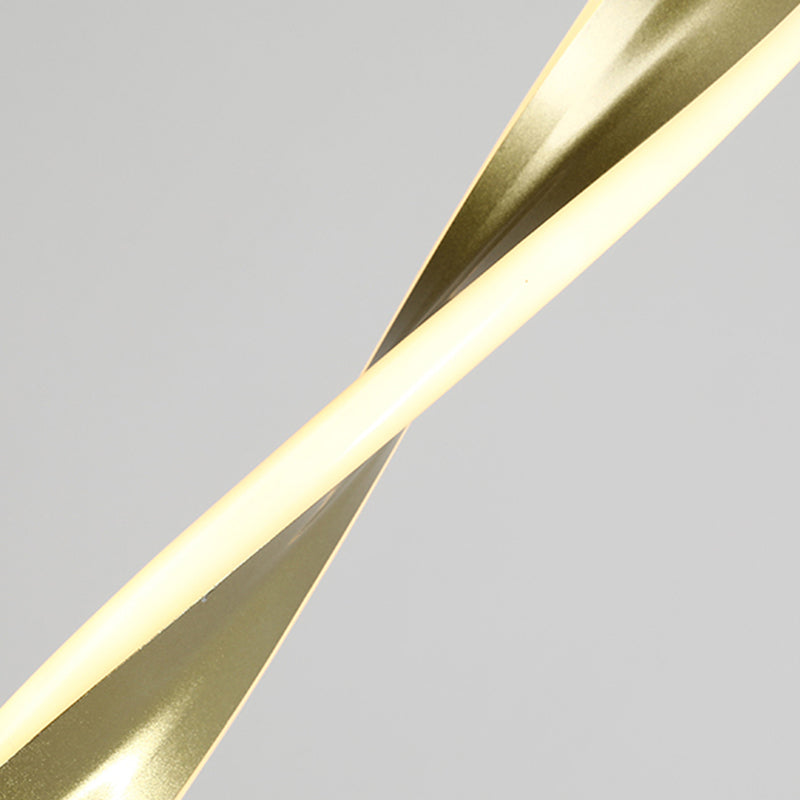 Linear Shape Metal Pendant Light Modern Style 1-Light Hanging Lamp