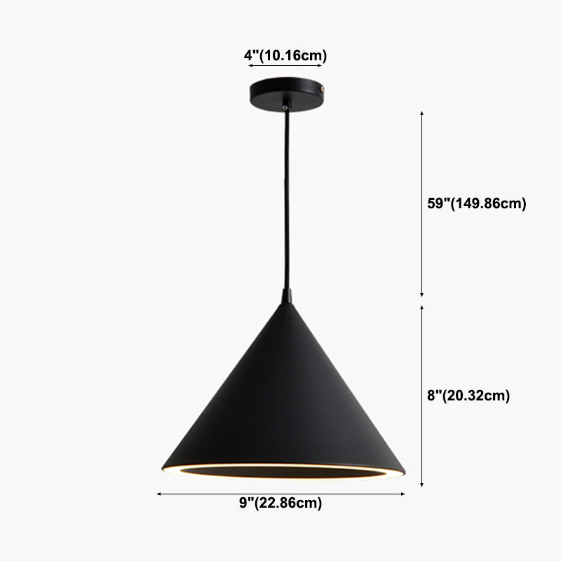 Metal Cone Shade Hanging Lights Modern Macaron Style 1 Light Hanging Mount Fixture for Bedroom