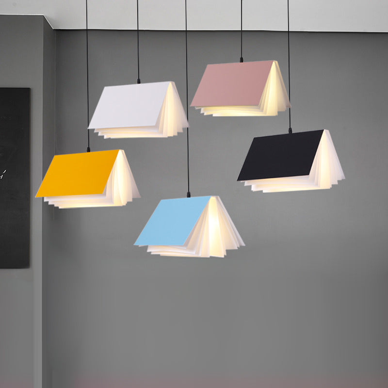 Metal Creative Pendant Light 1-Light Book Hanging Ceiling Light for Coffee Shop