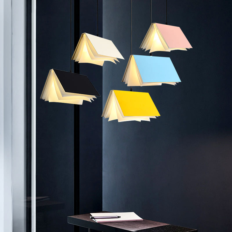 Metal Creative Pendant Light 1-Light Book Hanging Ceiling Light for Coffee Shop