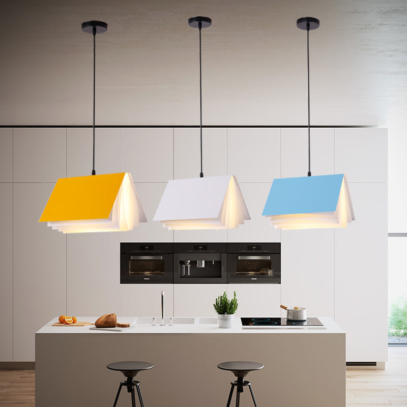 Metal Creative Pendant Light 1-Light Book Hanging Ceiling Light for Coffee Shop