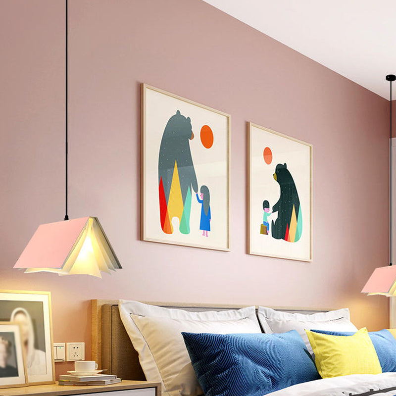 Metal Creative Pendant Light 1-Light Book Hanging Ceiling Light for Coffee Shop