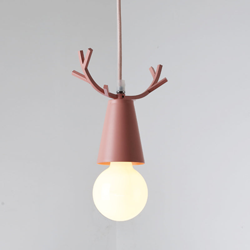 Antlers Metal Hanging Light Fixtures Modern Shop Pendant Light with 1 Light