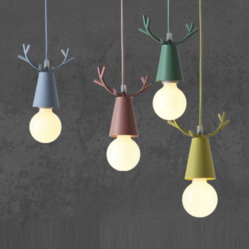Antlers Metal Hanging Light Fixtures Modern Shop Pendant Light with 1 Light