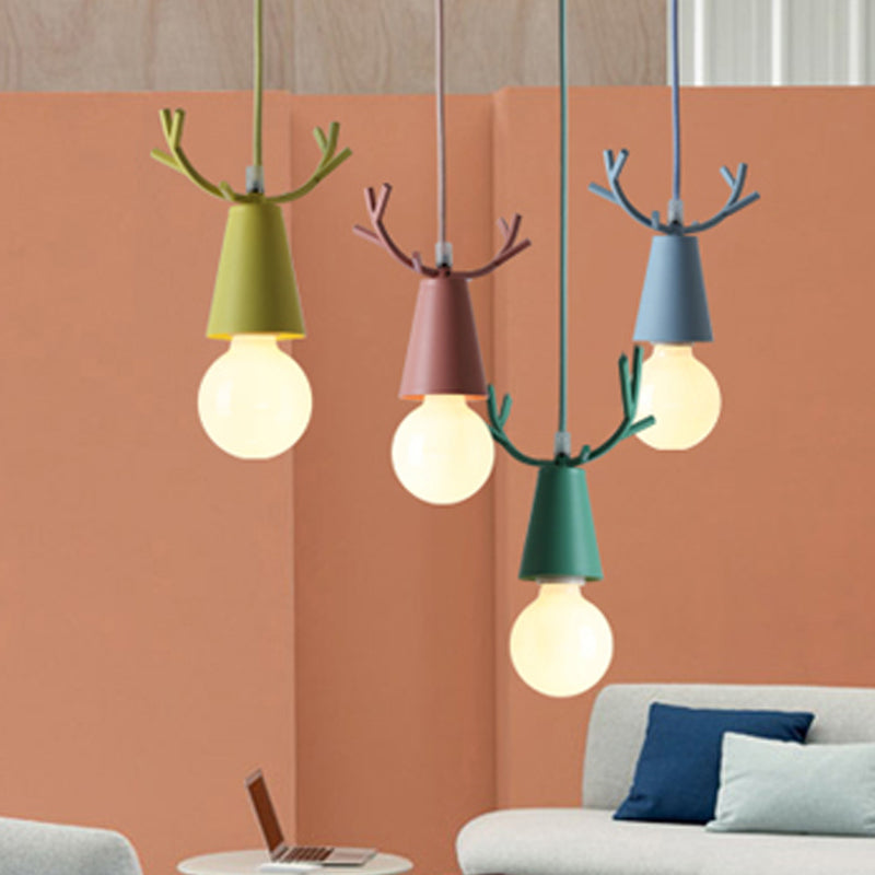 Antlers Metal Hanging Light Fixtures Modern Shop Pendant Light with 1 Light