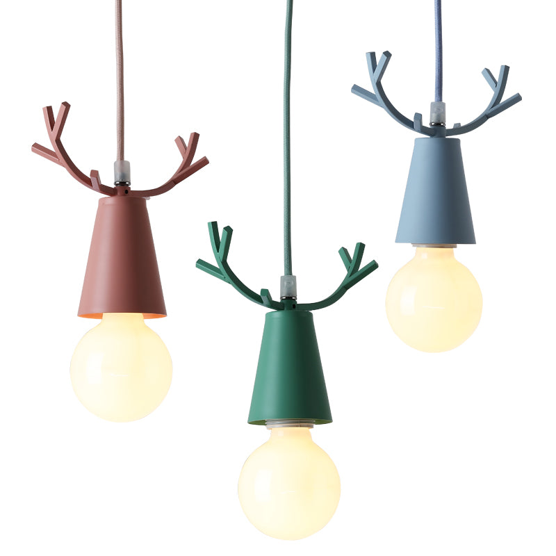 Antlers Metal Hanging Light Fixtures Modern Shop Pendant Light with 1 Light