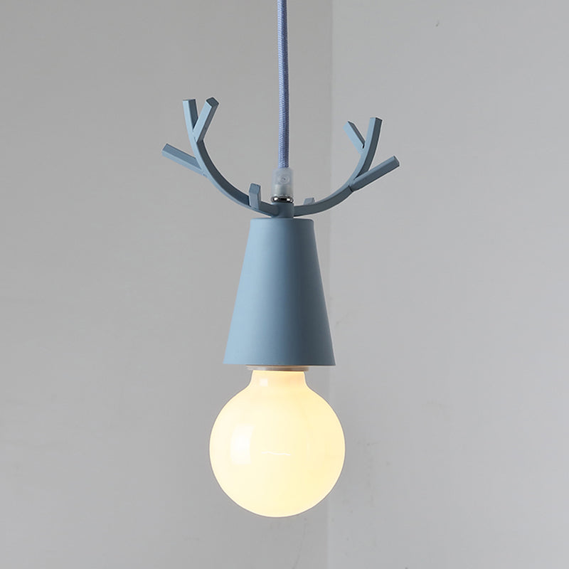 Antlers Metal Hanging Light Fixtures Modern Shop Pendant Light with 1 Light