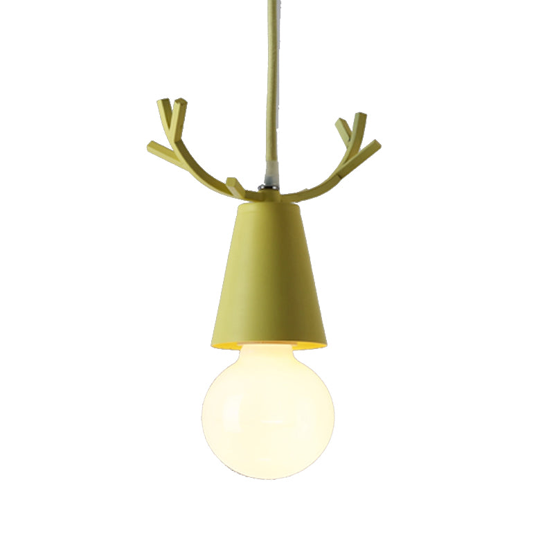 Antlers Metal Hanging Light Fixtures Modern Shop Pendant Light with 1 Light