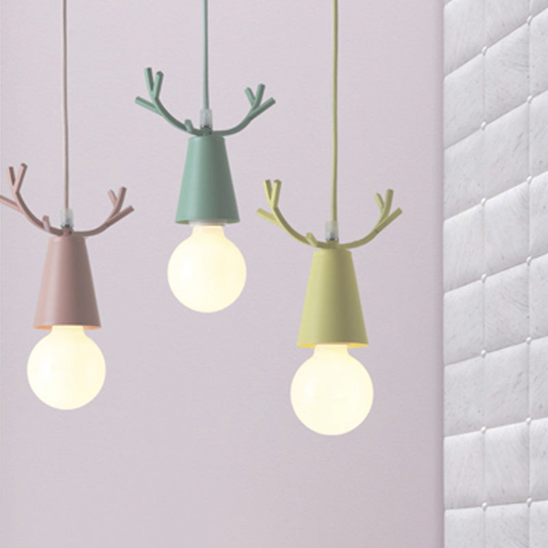 Antlers Metal Hanging Light Fixtures Modern Shop Pendant Light with 1 Light