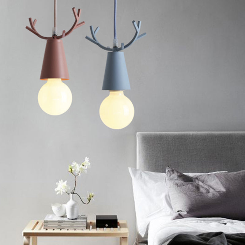 Antlers Metal Hanging Light Fixtures Modern Shop Pendant Light with 1 Light