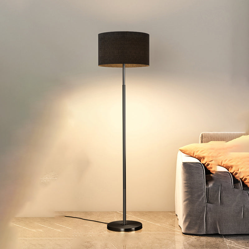 Fabric Cylinder Floor Lamp Modern Style Floor Light for Living Room