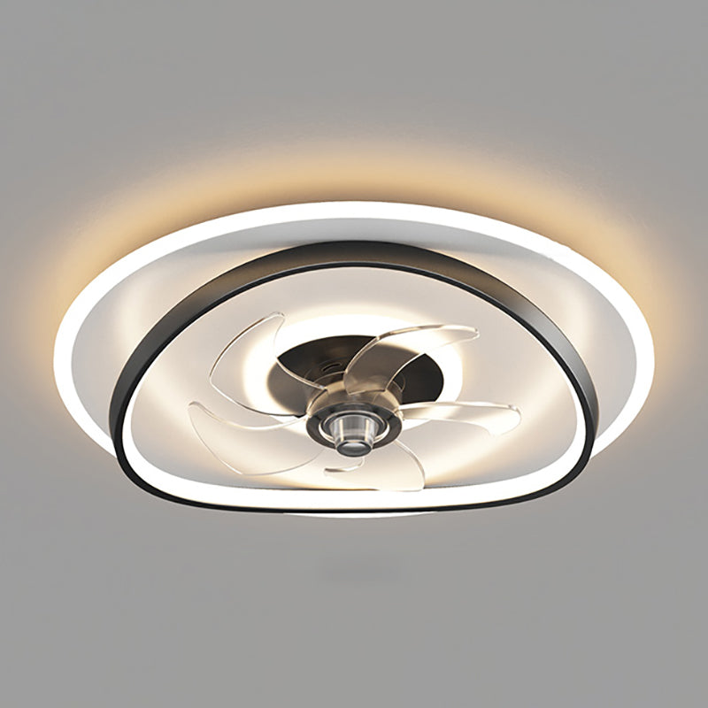 Modern LED Ceiling Fan Light 3 Lights Ceiling Mount Lamp with Silica Gel Shade