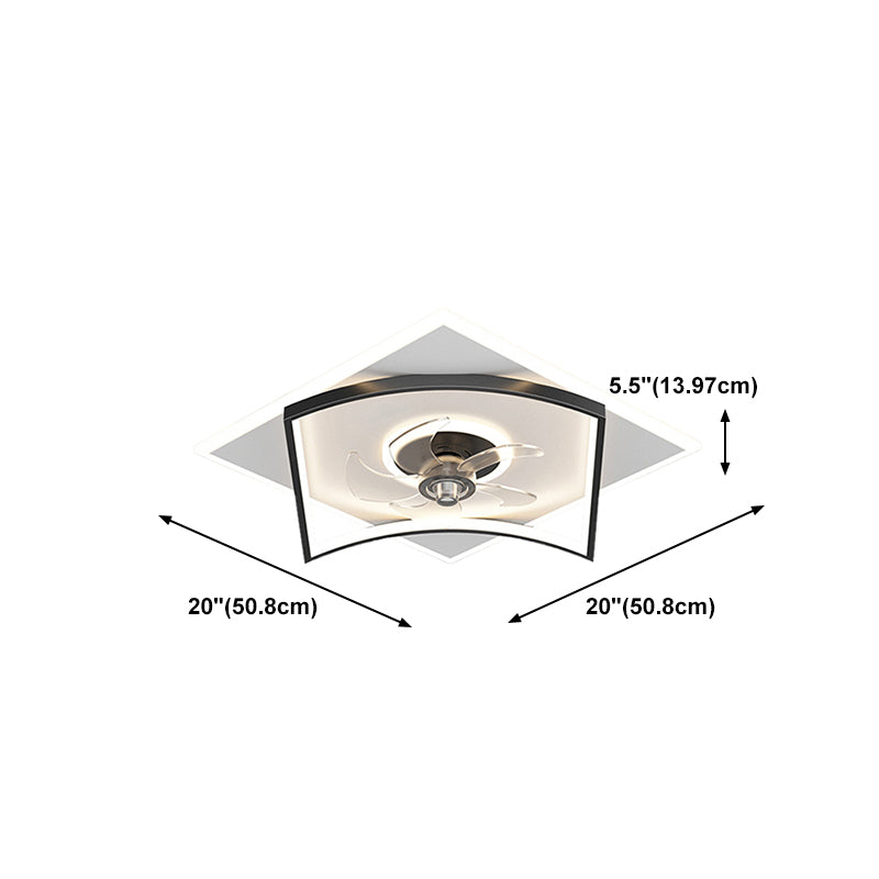 Modern LED Ceiling Fan Light 3 Lights Ceiling Mount Lamp with Silica Gel Shade