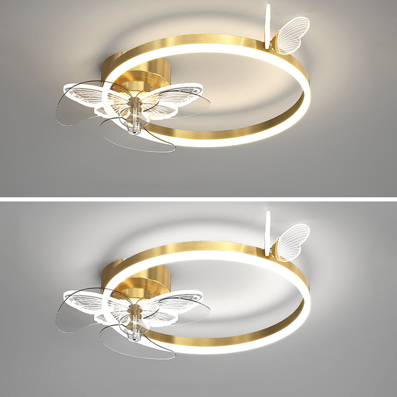 Modern Ceiling Fan Light Multi Light Ceiling Mount Lamp with Silica Gel Shade for Bedroom