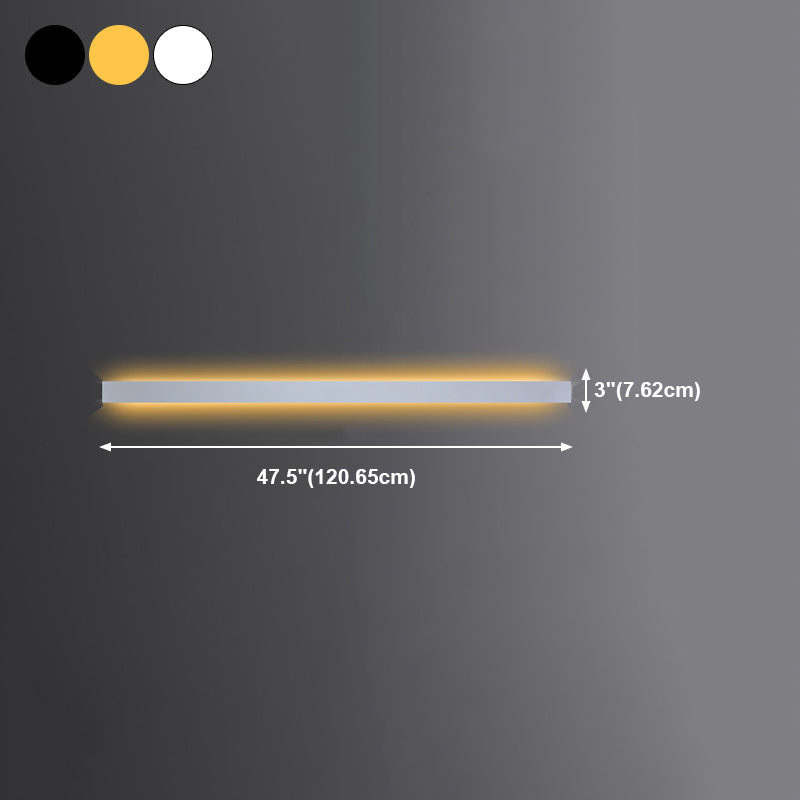 Linear Shape Metal Wall Light Modern Style 1 Light Wall Mount Lamp