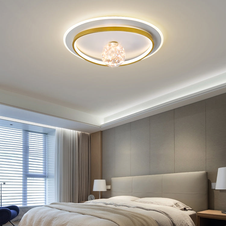 Round Shape LED Sky Star Ceiling Lamp Modern Iron 3 Lights Flush Mount for Study