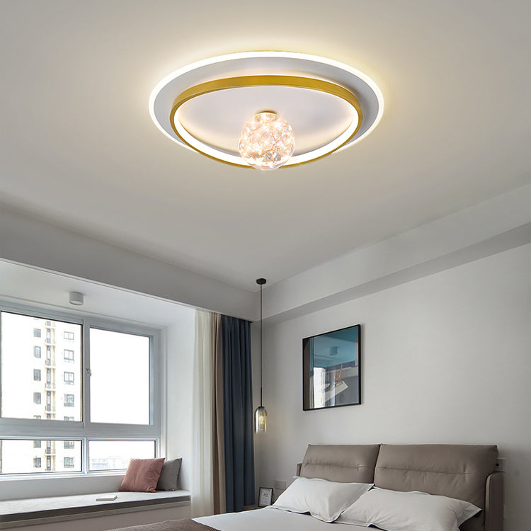 Round Shape LED Sky Star Ceiling Lamp Modern Iron 3 Lights Flush Mount for Study