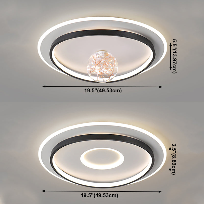 Round Shape LED Sky Star Ceiling Lamp Modern Iron 3 Lights Flush Mount for Study