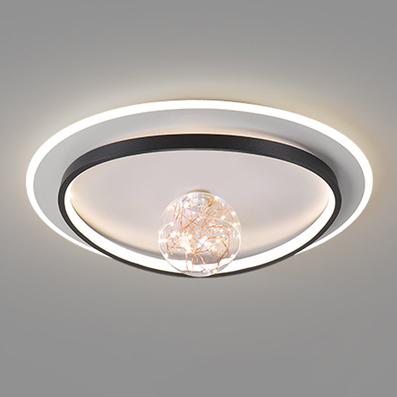 Round Shape LED Sky Star Ceiling Lamp Modern Iron 3 Lights Flush Mount for Study