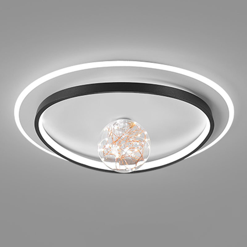 Round Shape LED Sky Star Ceiling Lamp Modern Iron 3 Lights Flush Mount for Study