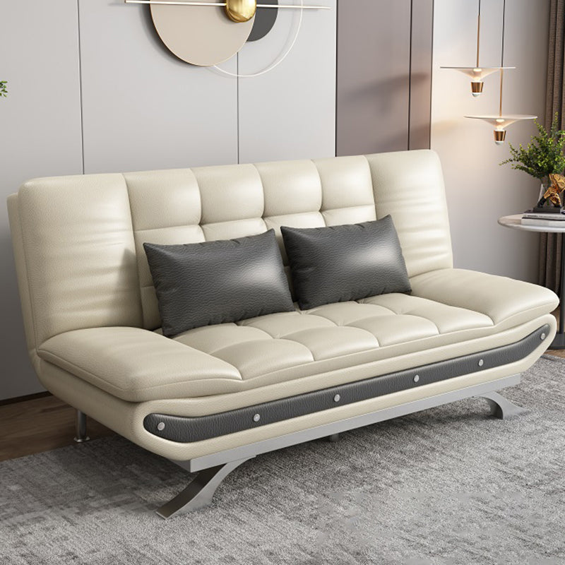 Living Room Stain-Resistant Faux Leather Couch 2-seater Tufted Back Sofa
