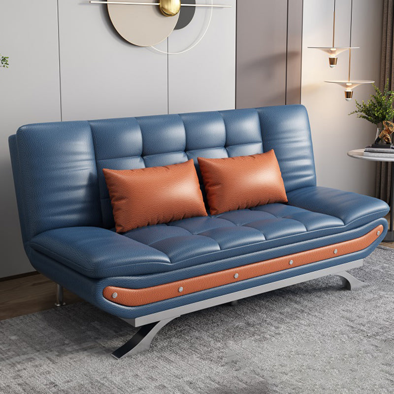 Living Room Stain-Resistant Faux Leather Couch 2-seater Tufted Back Sofa
