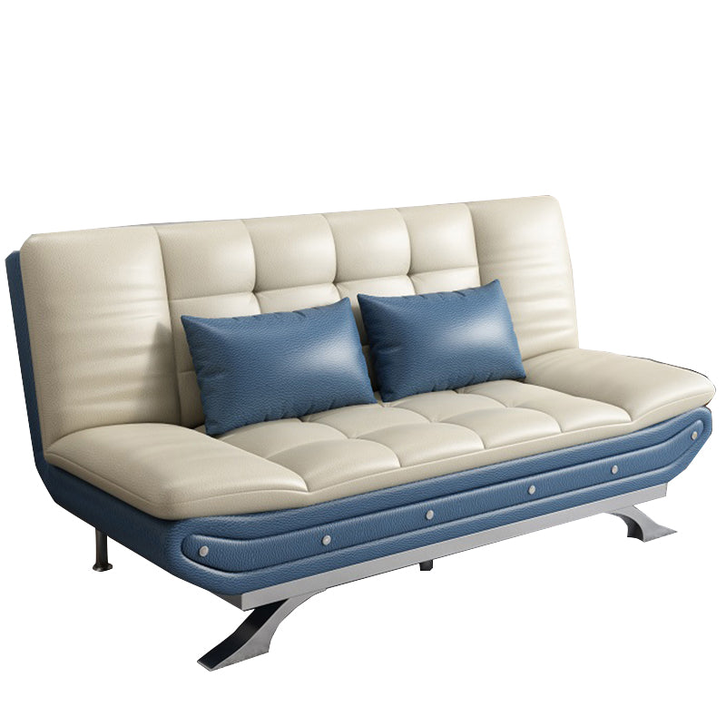 Living Room Stain-Resistant Faux Leather Couch 2-seater Tufted Back Sofa