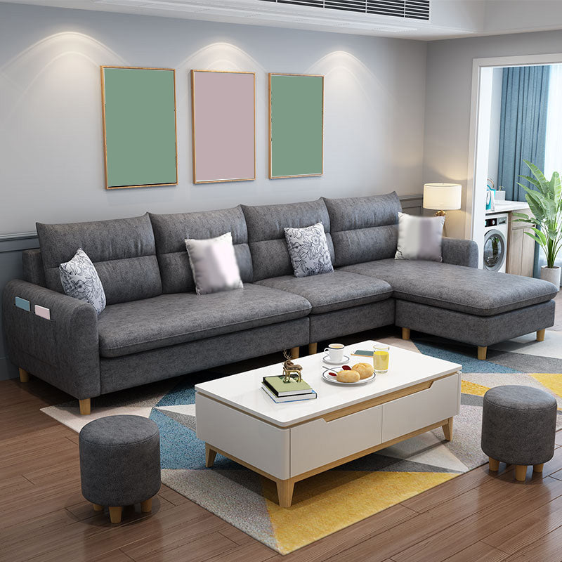 106.3" W √ó 55.9" D √ó 33.5" H High Back Square Arm Sectional with Storage