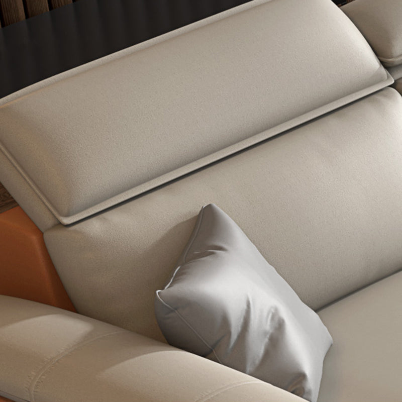 L-Shape Faux Leather Slipcovered Sofa Stain-Resistant Sectional and Chaise for 4 People