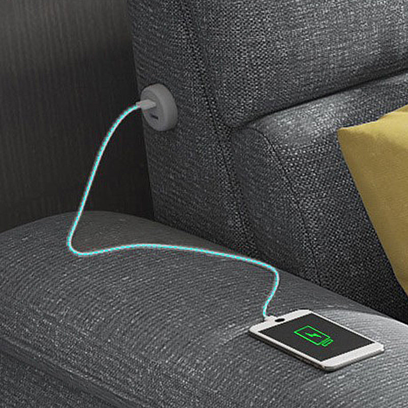 35.43"High Pillow Top Arm Sectional Slipcovered Sofa with Cushion Back