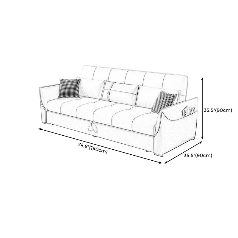 Manual Reclining Cushion Back Sectional Sofa 35.43"High Fabric Sofa Bed with Storage