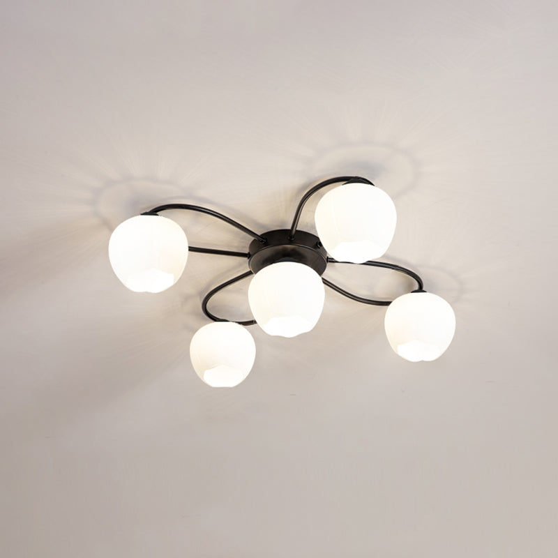 Contemporary Flush Light Fixture Glass Flush Mount Lights for Living Room