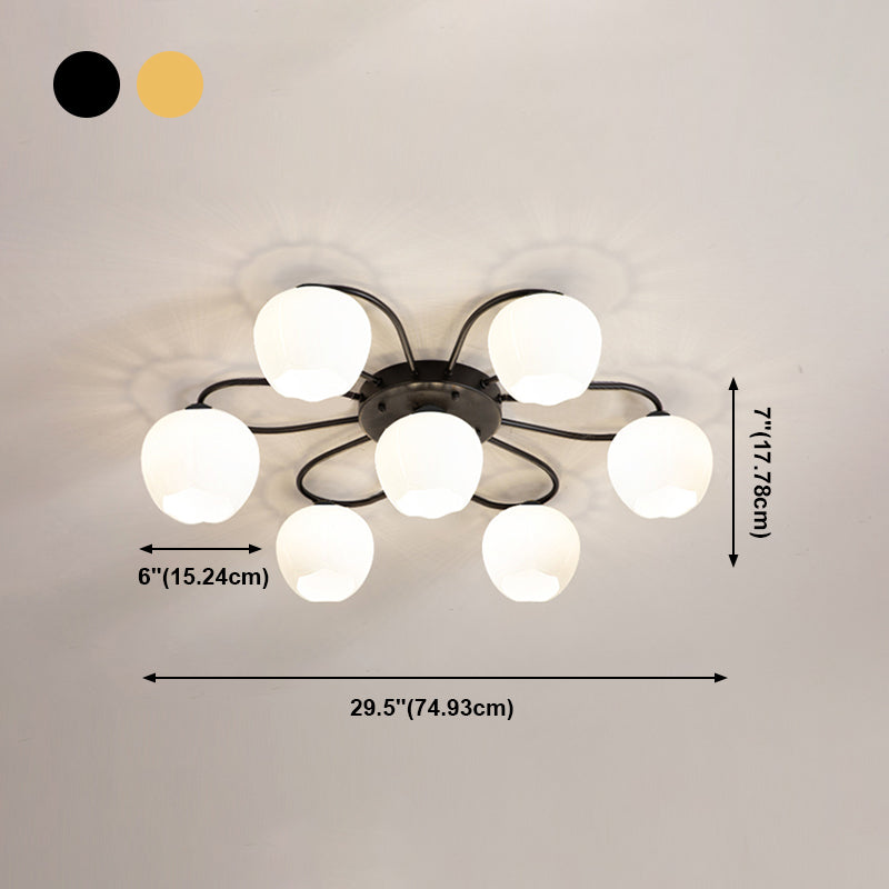 Contemporary Flush Light Fixture Glass Flush Mount Lights for Living Room