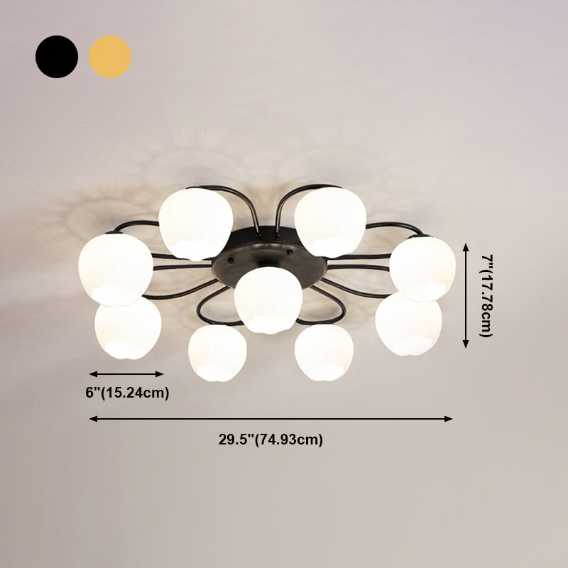 Contemporary Flush Light Fixture Glass Flush Mount Lights for Living Room