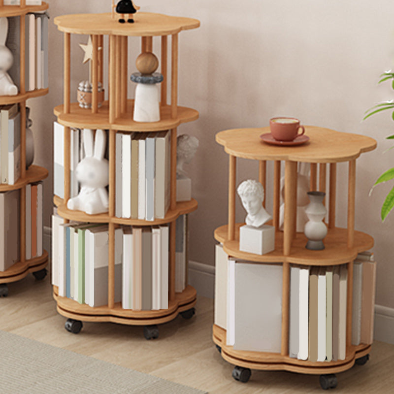 Contemporary Wooden Bookcase Vertical Open Back Bookshelf for Home Office