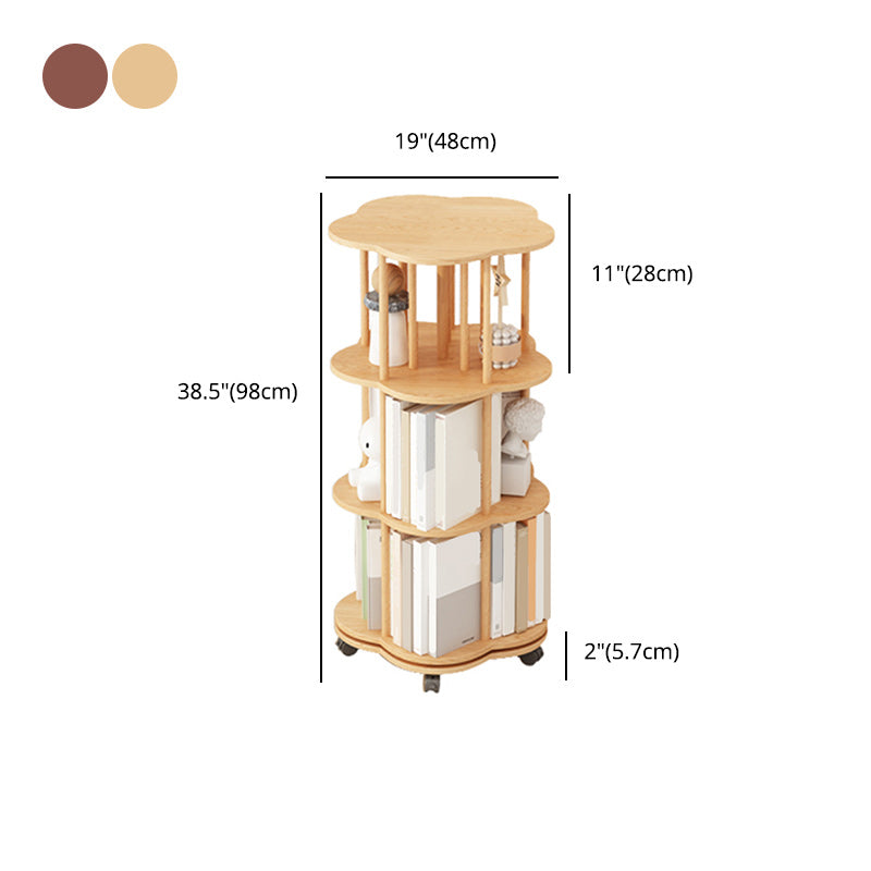 Contemporary Wooden Bookcase Vertical Open Back Bookshelf for Home Office