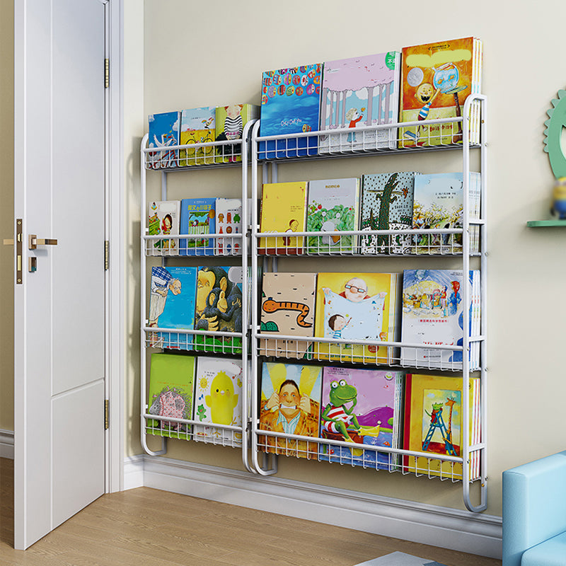 Modern Style Bookshelf Metal Wall Mounted Bookcase for Home Office