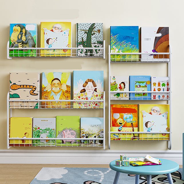 Modern Style Bookshelf Metal Wall Mounted Bookcase for Home Office