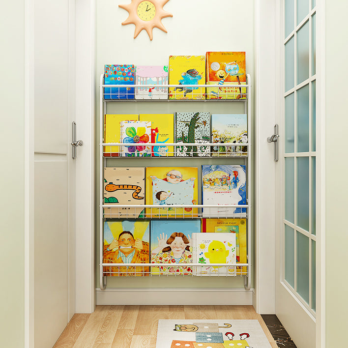 Modern Style Bookshelf Metal Wall Mounted Bookcase for Home Office