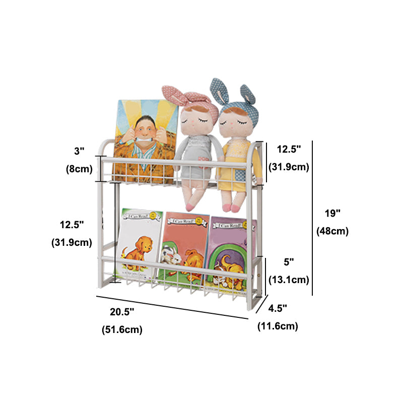 Modern Style Bookshelf Metal Wall Mounted Bookcase for Home Office