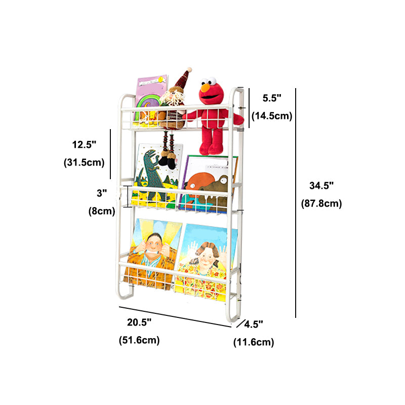 Modern Style Bookshelf Metal Wall Mounted Bookcase for Home Office