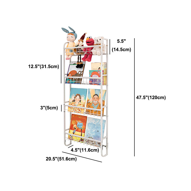 Modern Style Bookshelf Metal Wall Mounted Bookcase for Home Office