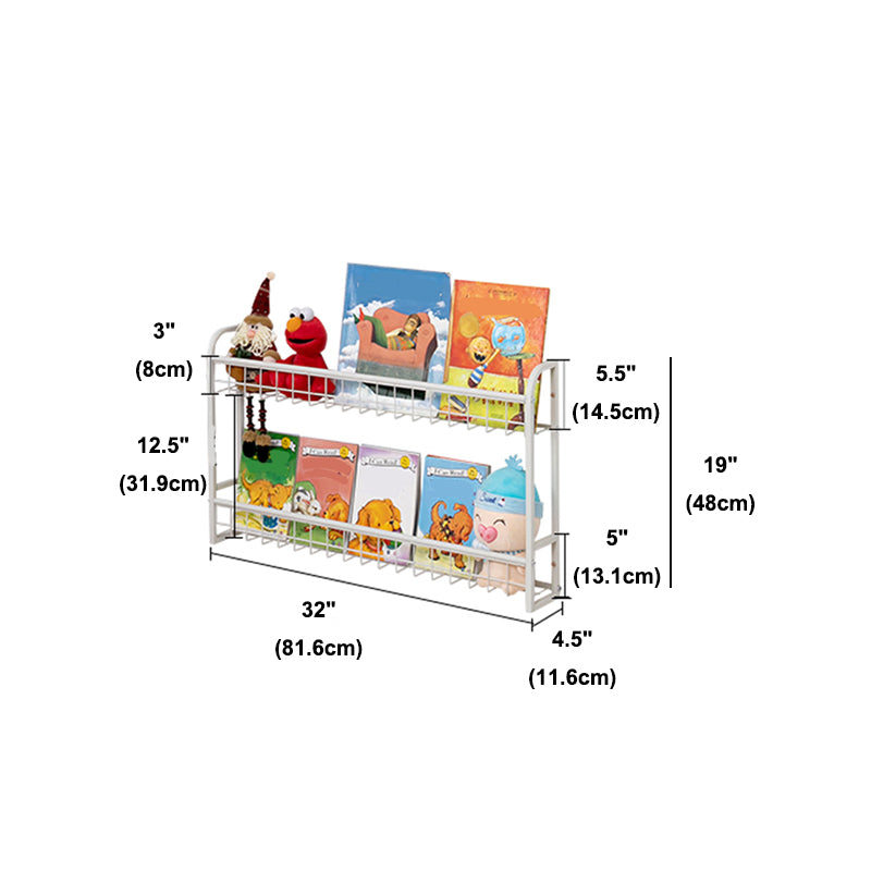 Modern Style Bookshelf Metal Wall Mounted Bookcase for Home Office